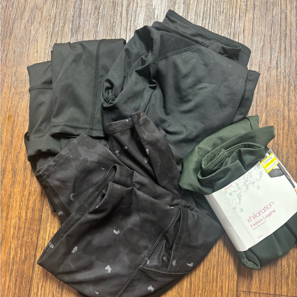 Dark Green and Black Leggings Set